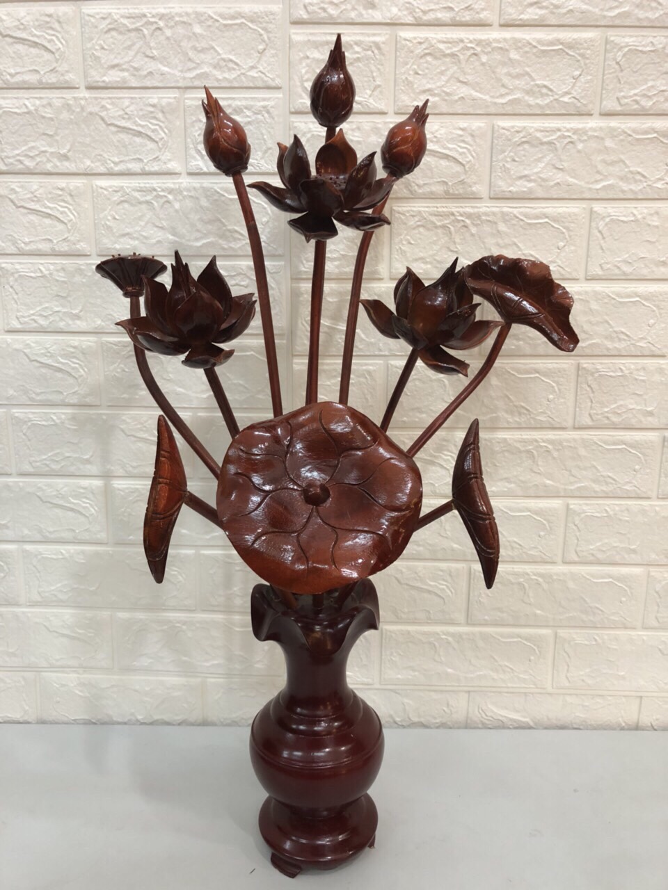 Hoa sen thờ gỗ mít