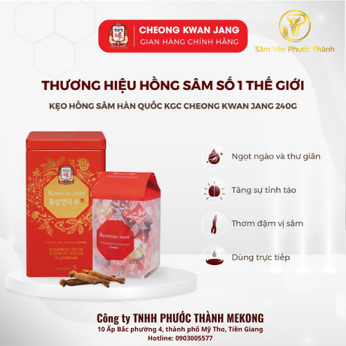 Kẹo hồng sâm KOREAN RED GINSENG Candy 240g- SYPT