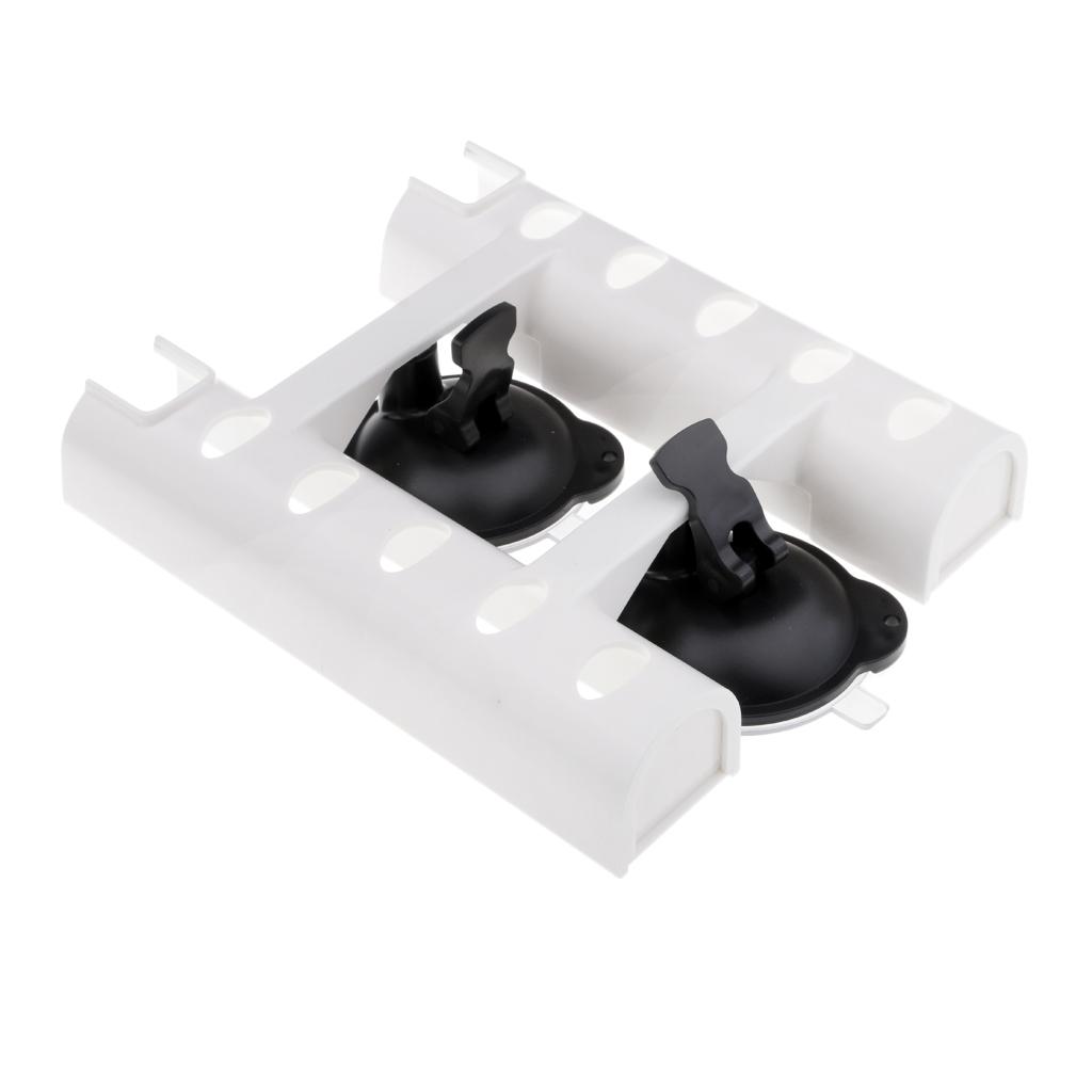 2 Tube Rod Rack Fishing Rod Pole Holder Organizer Bracket with Suction Cup