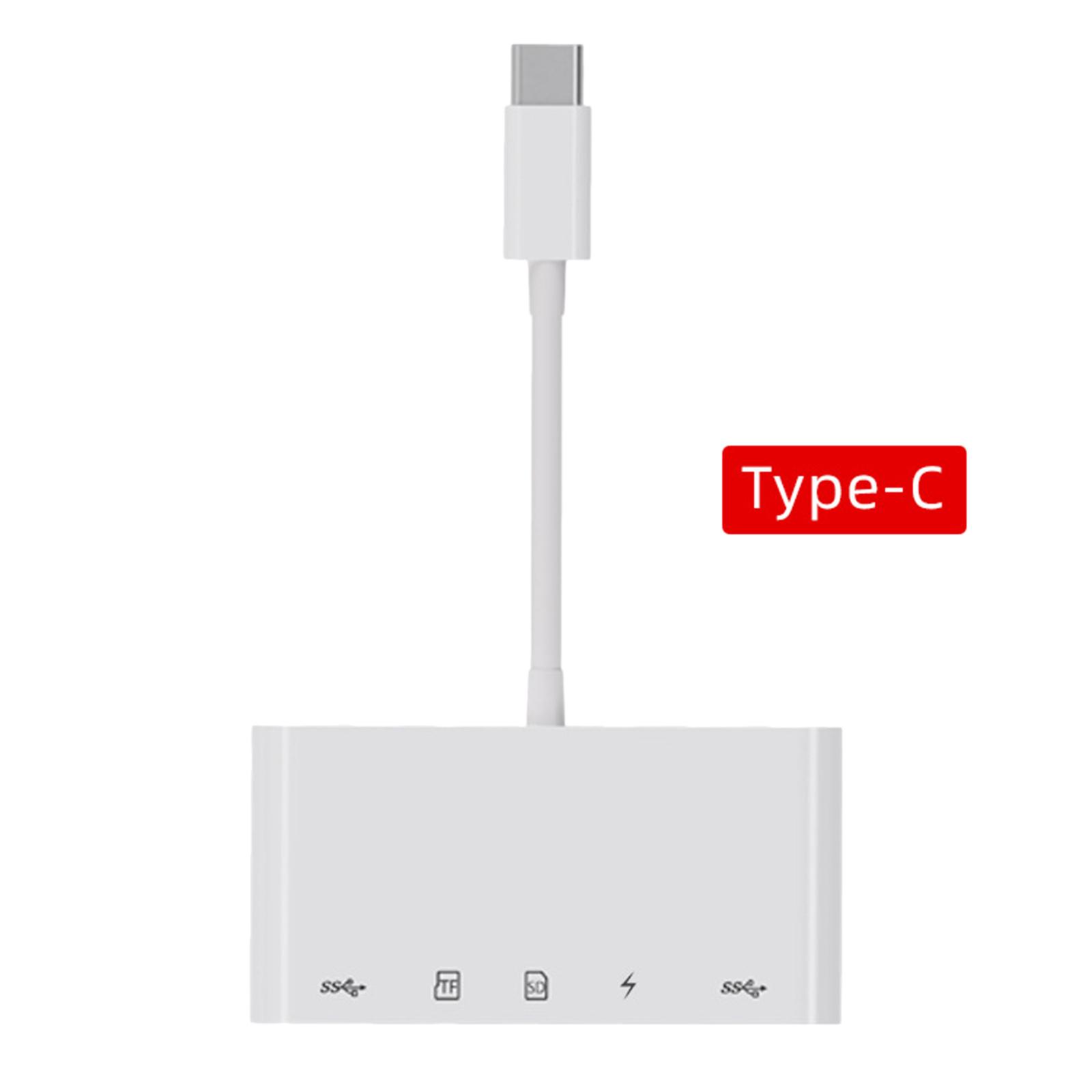 USB C Hub Adapter for Pro, Multi-Ports Dongle with USB C, 5 in 1 USB C Hub, USB C to TF Card Reader 2 USB 3.0 and USB C Port Adapters.
