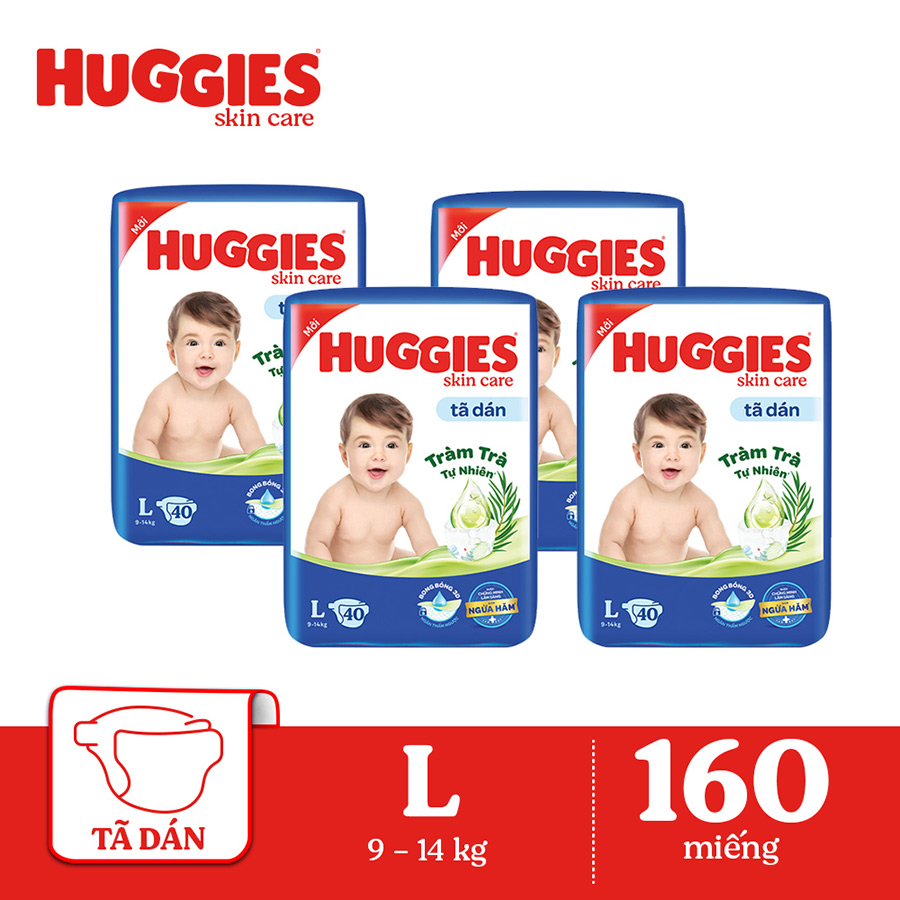 Combo 4  Tã dán Huggies Skincare Jumbo L40