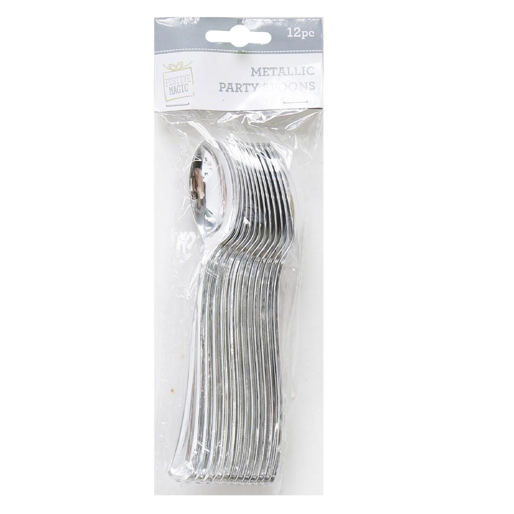 Muỗng Dùng 1 Lần 12 Cái Màu Ánh Kim Uncle Bills XB4497