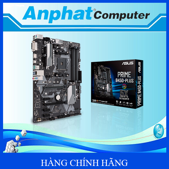 Bo mạch chủ Main ASUS PRIME B450-PLUS Socket AMD AM4 - Hàng Chính Hãng