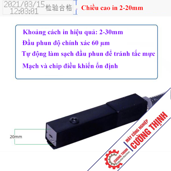 Máy in date công nghiệp tự động S1000 phun hạn sử dụng Cường Thịnh