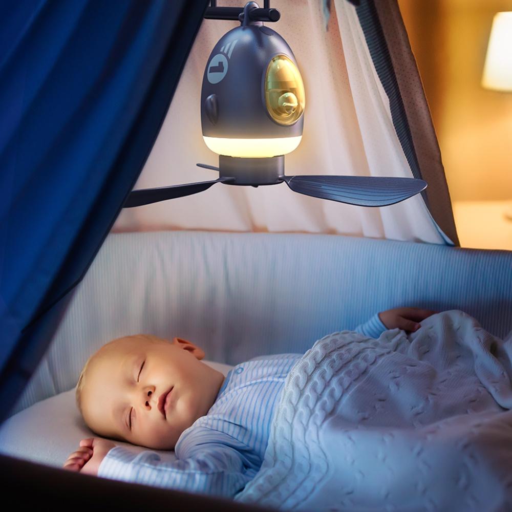 Quạt Trần Cỡ Nhỏ Hình Máy Bay Kèm Điều Khiển Từ Xa Với Đèn Ngủ Tiện Dụng