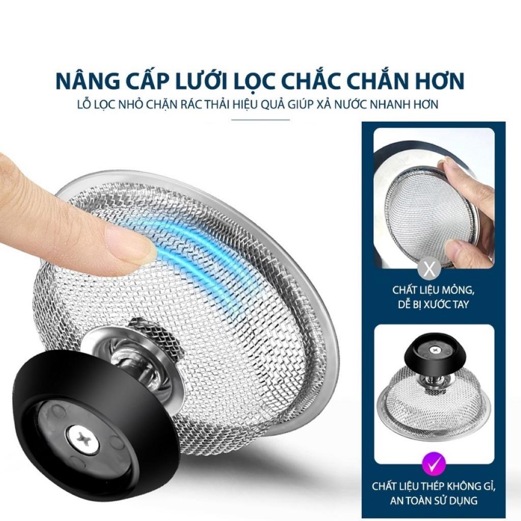 Giỏ lưới lọc rác bồn rửa bát, lưới lọc rác bằng thép không gỉ, nắp chặn thức ăn bồn rửa chén chống tắc nghẽn