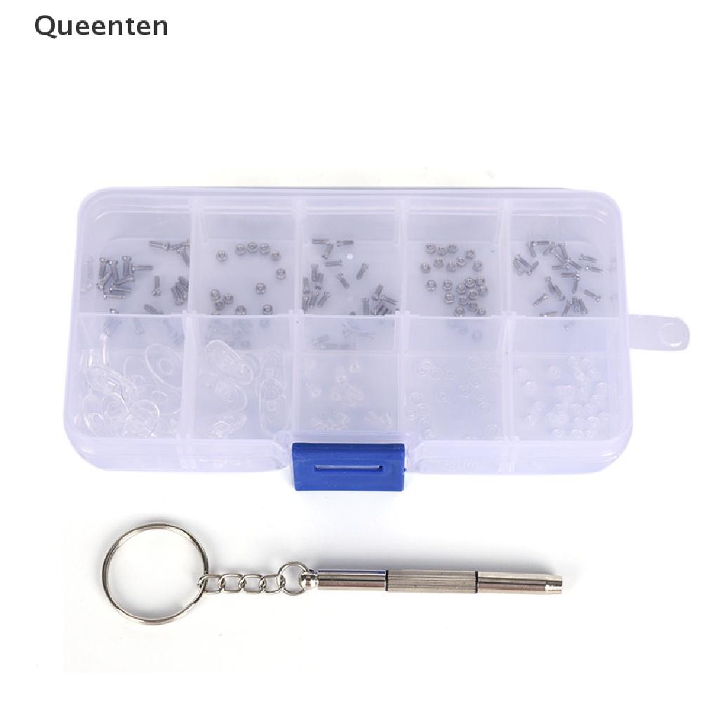 Queenten Screw Nut Nose Pad Optical Repair Set Assortment Sunglass Tool Kit For glasses VN