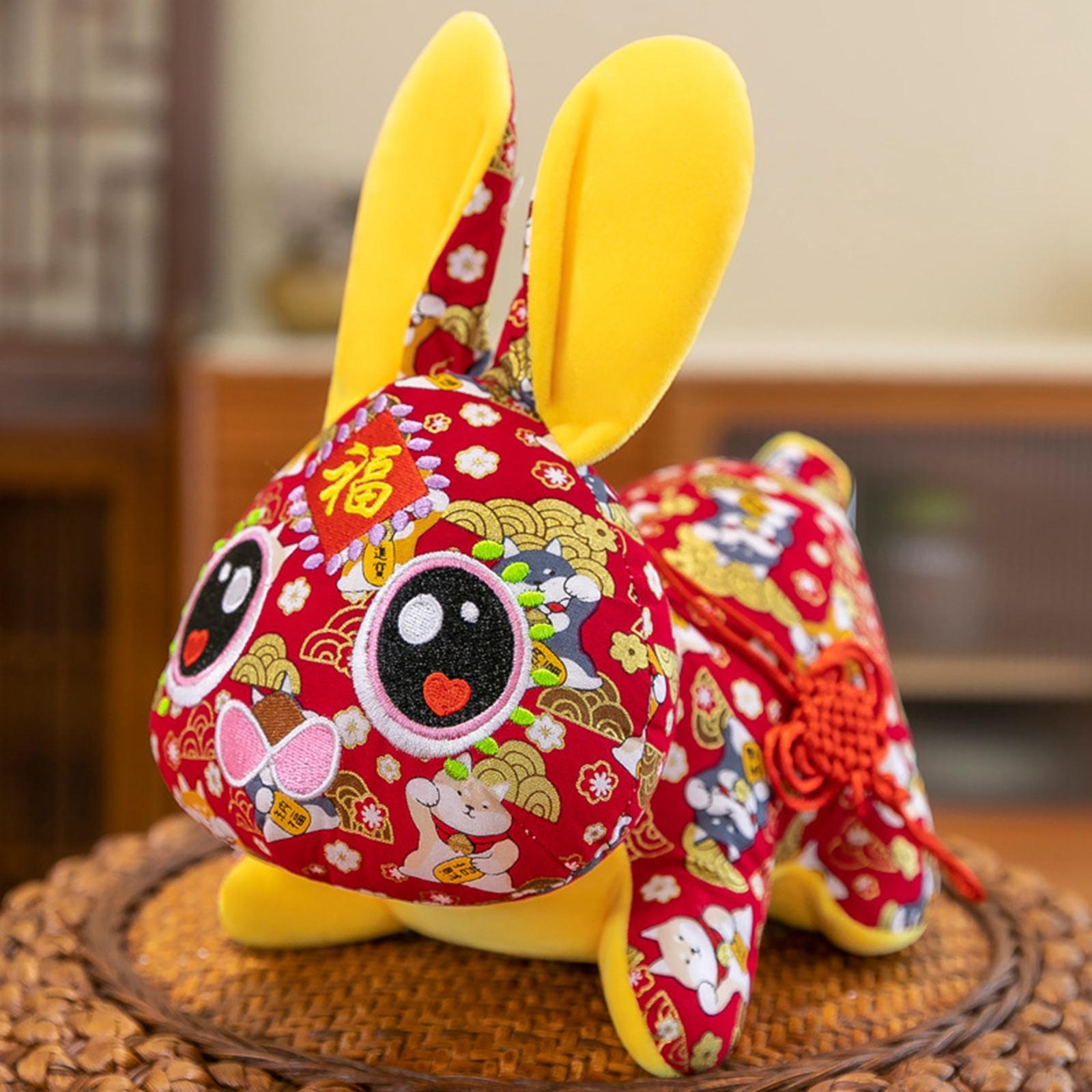 2x Cute Chinese New Year Rabbit Plush Toy Bunny Doll Holiday Stuffed Animal
