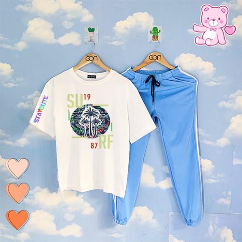 COMBO TIẾT KIỆM Set Đồ Bộ Áo Thun Tay Lửng Quần Kẻ 3Sọc, Quần Ulzzang 2 Sọc