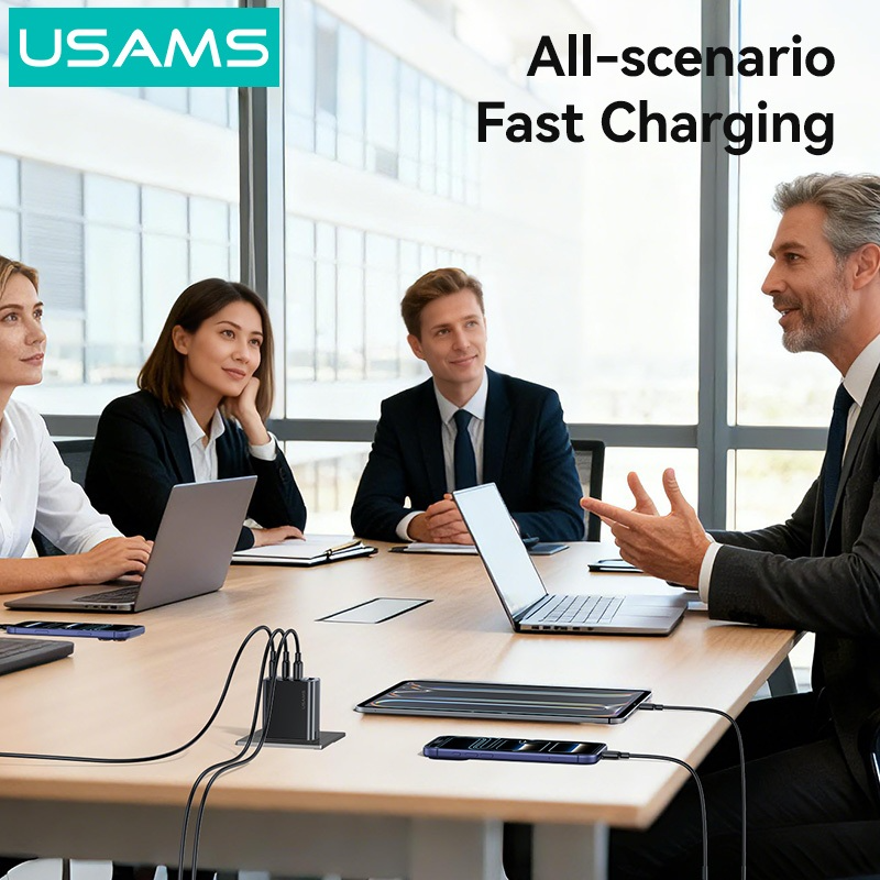 Củ Sạc Nhanh USAMS 4 Cổng CC331/CC330 40W (2*Type-C + 2*USB-A port) - Hàng Chính Hãng
