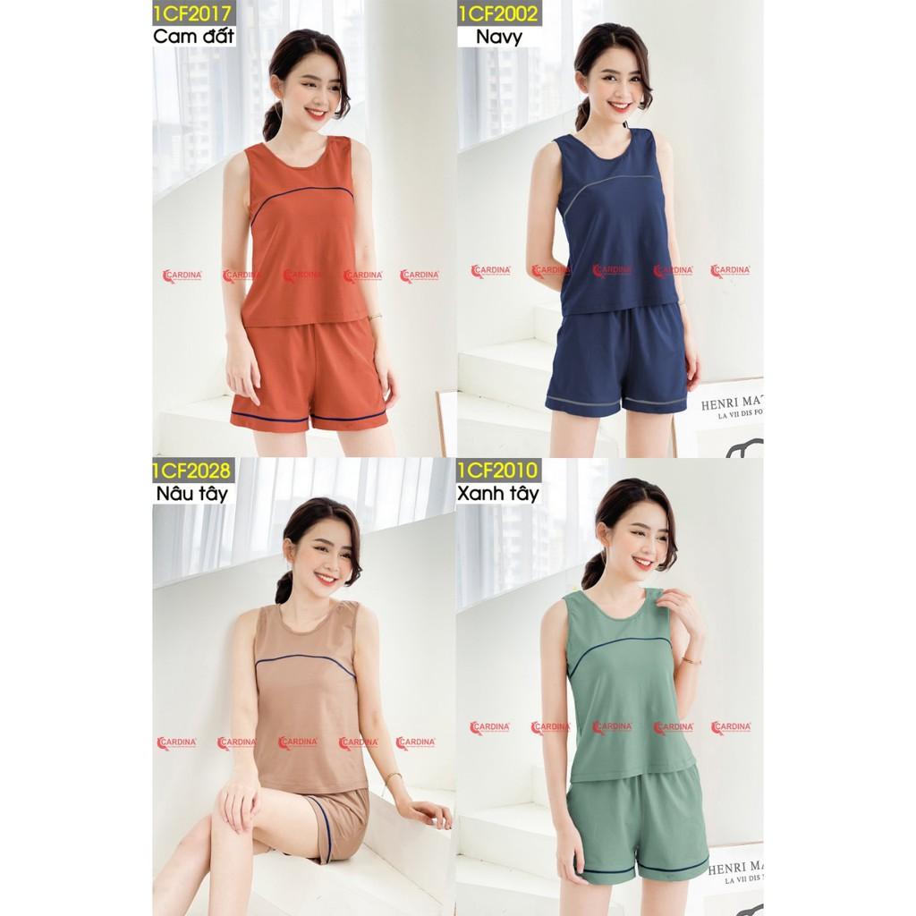 Bộ mặc nhà nữ Cardina sát nách Cotton Nhật