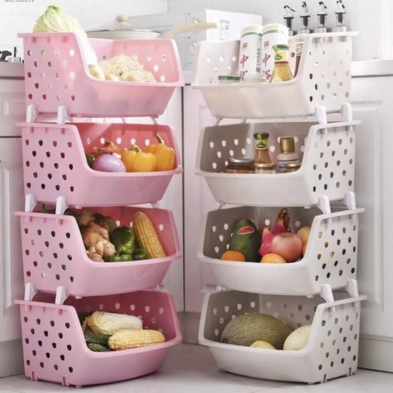 KỆ RỔ NHỰA 4 TẦNG SIÊU CHẮC CHẮN ĐỤNG ĐỒ DÙNG NHÀ BẾP, ĐỒ CHƠI CHO BÉ..DỄ THÁO LẮP ĐỰNG ĐƯỢC MỌI VẬT DỤNG