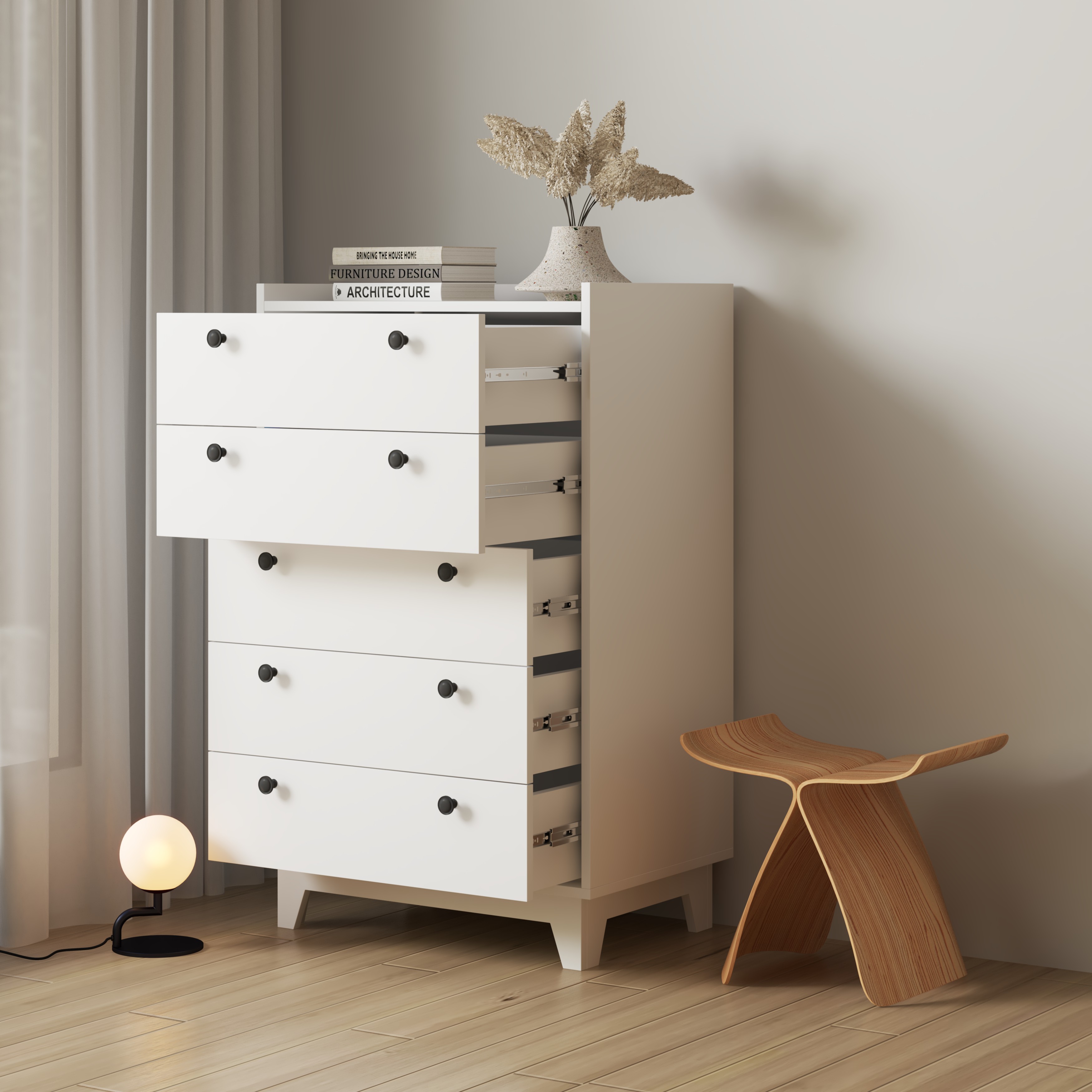 [Happy Home Furniture] KINA , Tủ đựng đồ 5 ngăn kéo , 68cm x 45cm x 110cm ( DxRxC), THK_071