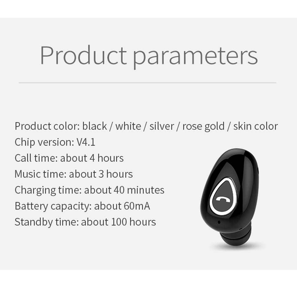 YX01 Không Dây Tai Nghe Bluetooth 4.1 Mini Nhỏ Stereo Tai Nghe Nhét Tai