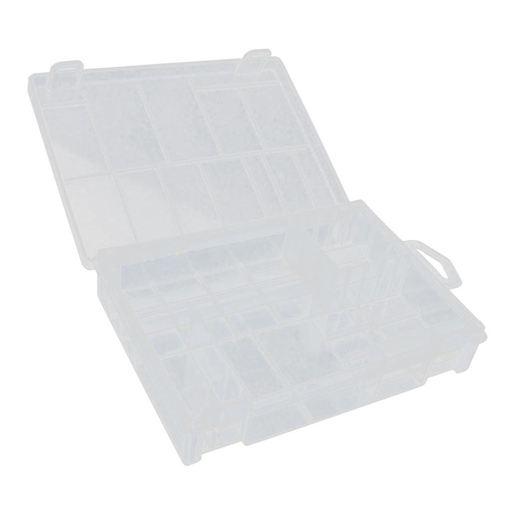 Clear Plastic Battery Storage Case Box Durable for 8x AA &amp; 8x AAA Batteries