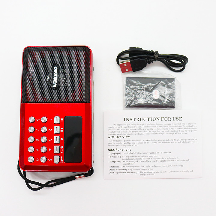 Radio mini nghe đài, nghe nhạc thẻ nhớ, USB, nghe kinh phật Craven CR-65 - có đèn pin (hàng nhập khẩu)