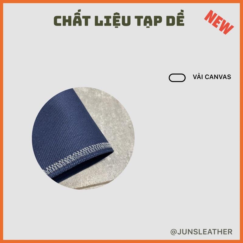Tạp dề pha chế vải canvas dây da của Junsleather phối da bò cao cấp dành cho Barista/Bartender quán cà phê