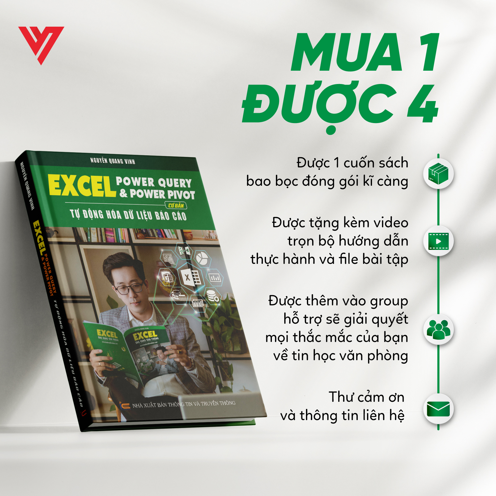 Combo 3 Sách Power Query &amp; Power Pivot, 150 Thủ Thuật Và Excel Cơ Bản Đến Nâng Cao Kèm Video Khóa Học