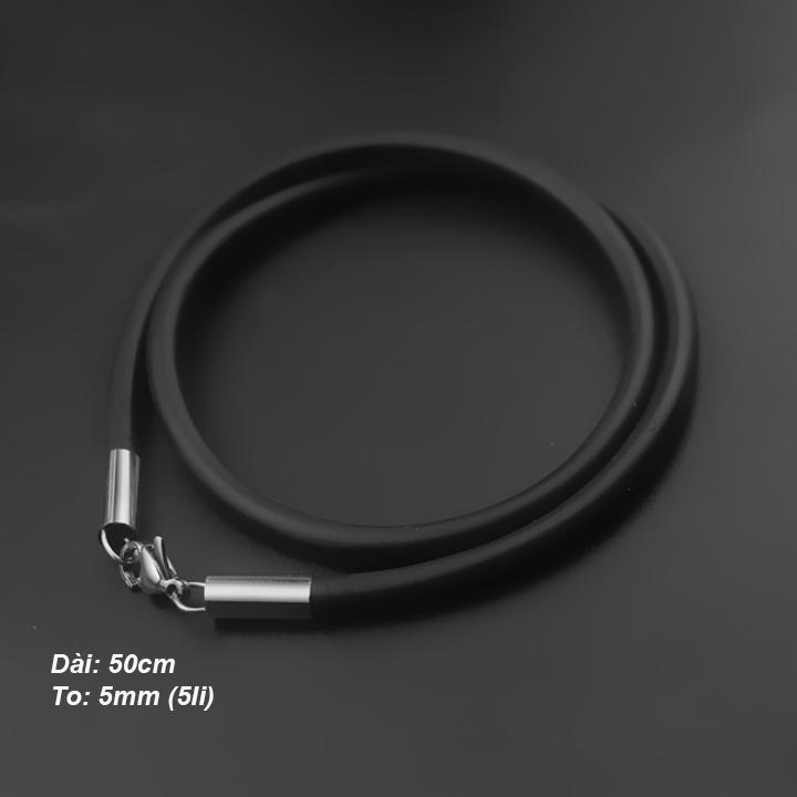 Dây chuyền cao su 5li khóa inox đẹp ver2 MDC115