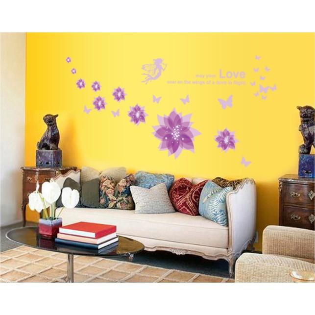 Decal trang trí tường Hoa tím