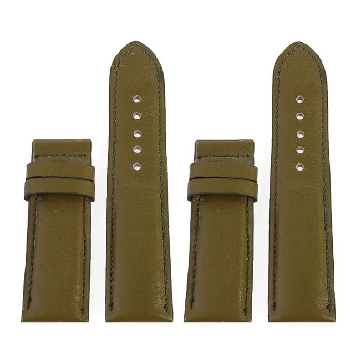 HJ8137-38-39 - Dây đồng hồ Huy Hoàng da bò size 22, 24, 26 màu rêu, xám, xanh da