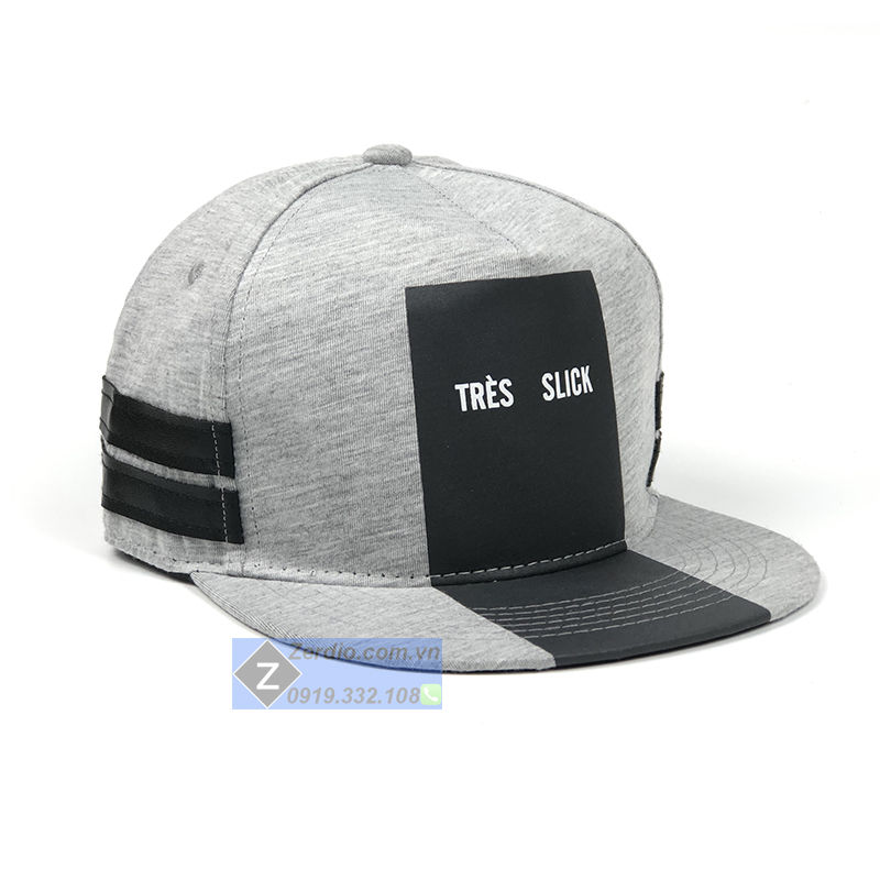 Nón Snapback hiphop màu xám vải cotton cao cấp cho cả nam và nữ