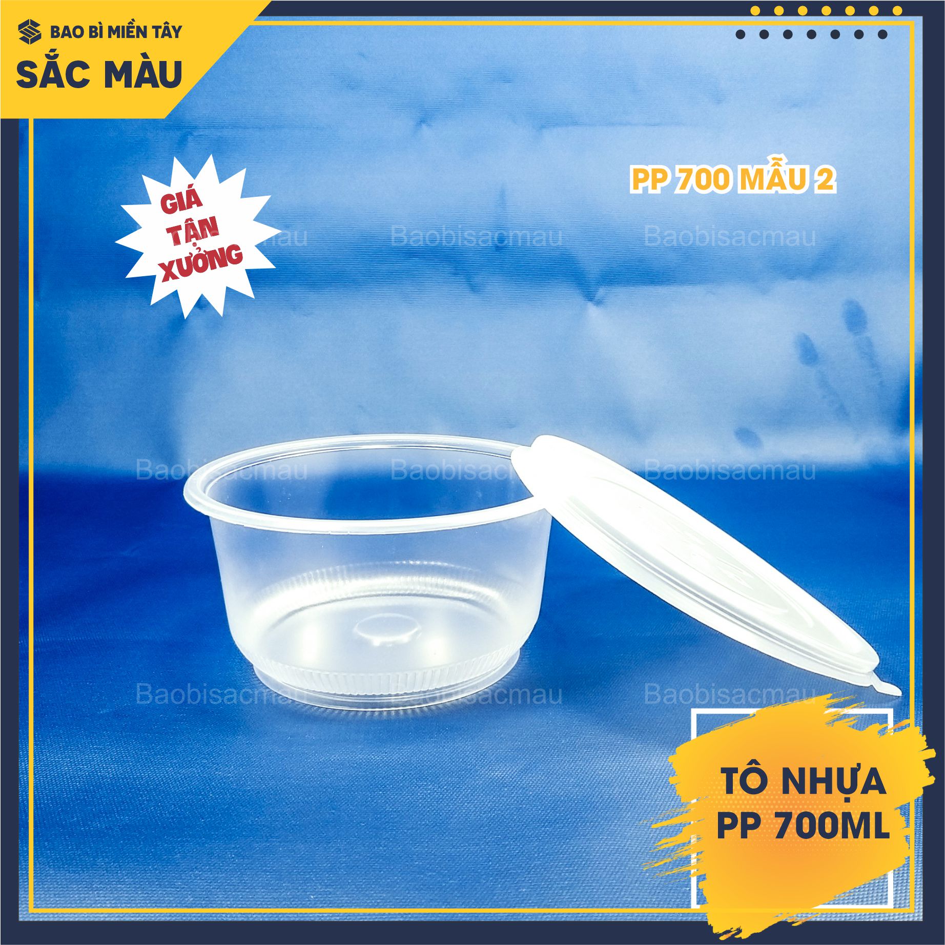 Sét 50 Tô nhựa PP 700ml Mekong kèm nắp đựng thực phẩm