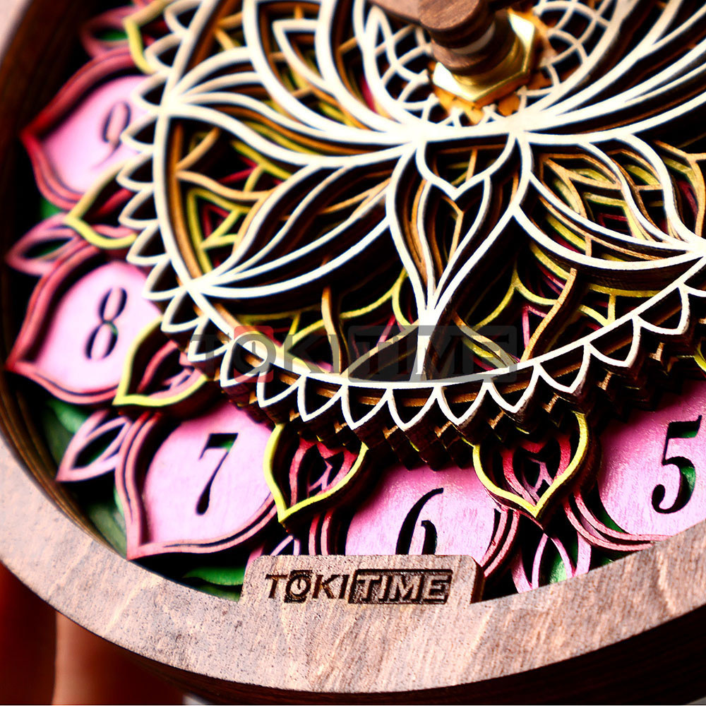 Đồng Hồ Gỗ 3D Hoa Sen – Phong Thủy May Mắn Và Bình An