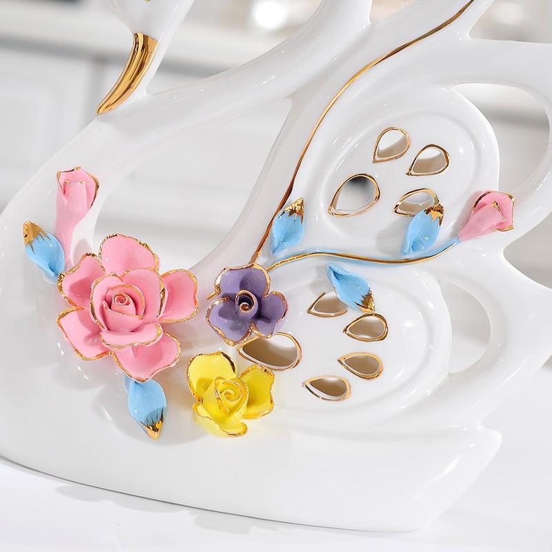 Thiên Nga Trang Trí Cao Cấp Gốm Sứ DHTN007