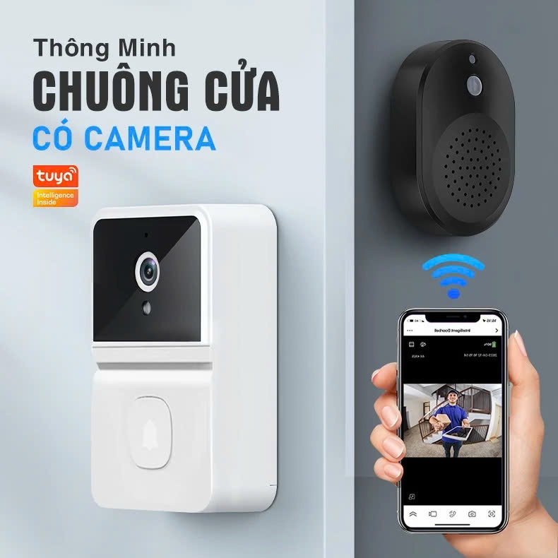 Chuông Cửa Camera WiFi Thông Minh Báo Video, Hình Ảnh Qua App - Bản Cao Cấp Mẫu Mới