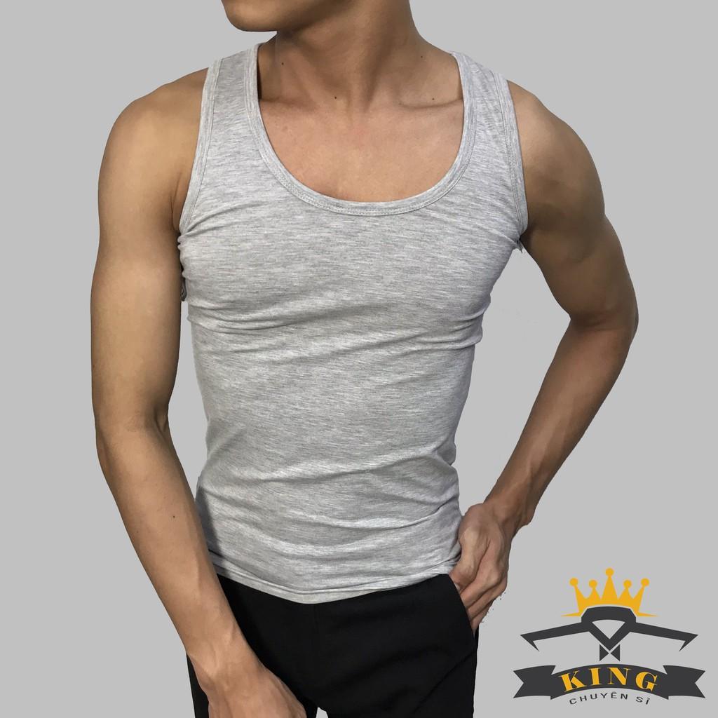 Áo ba lỗ nam KING thun sát nách ,tập gym mặc lót vãi co giản tốt dáng thể thao KING