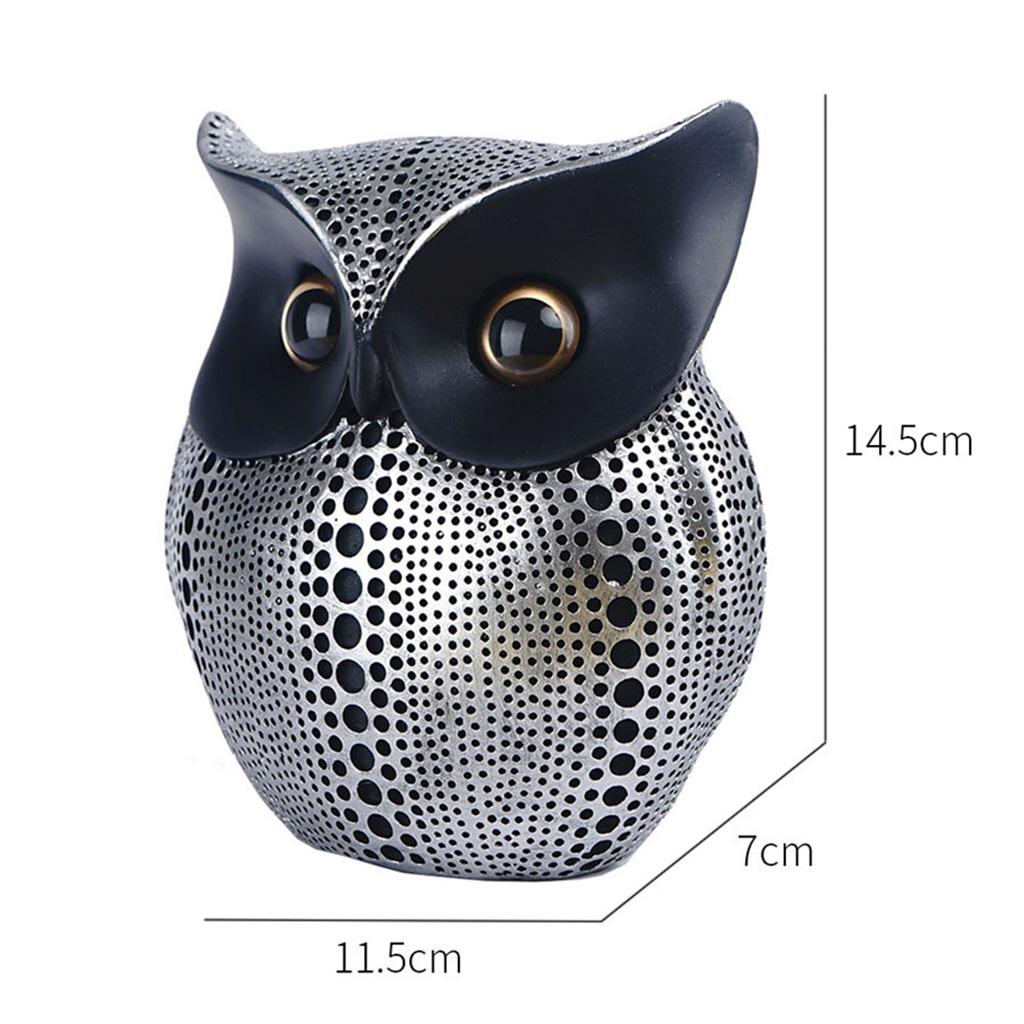 Chic Owl Figurine Sculpture Decorative Ornament Miniature Decor