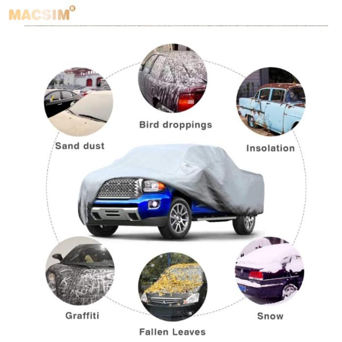 Bạt phủ ô tô chất liệu vải không dệt cao cấp thương hiệu MACSIM dành cho dòng xe bán tải màu ghi -trong nhà, ngoài trời