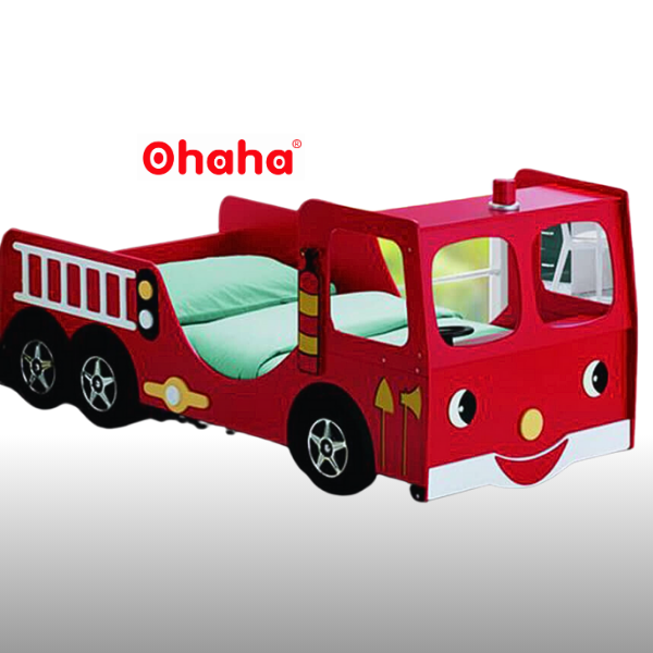 [Kèm Video thực tế &amp; Miễn phí vận chuyển, lắp đặt] GIƯỜNG NGỦ HIỆN ĐẠI HÌNH XE CỨU HỎA CHO BÉ OHAHA - GTE004
