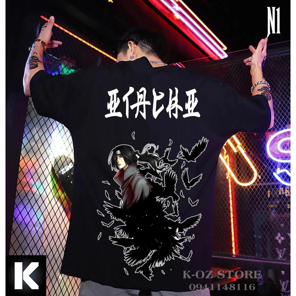 ÁO THUN UNISEX NAM NỮ naruto quạ chữ tàu