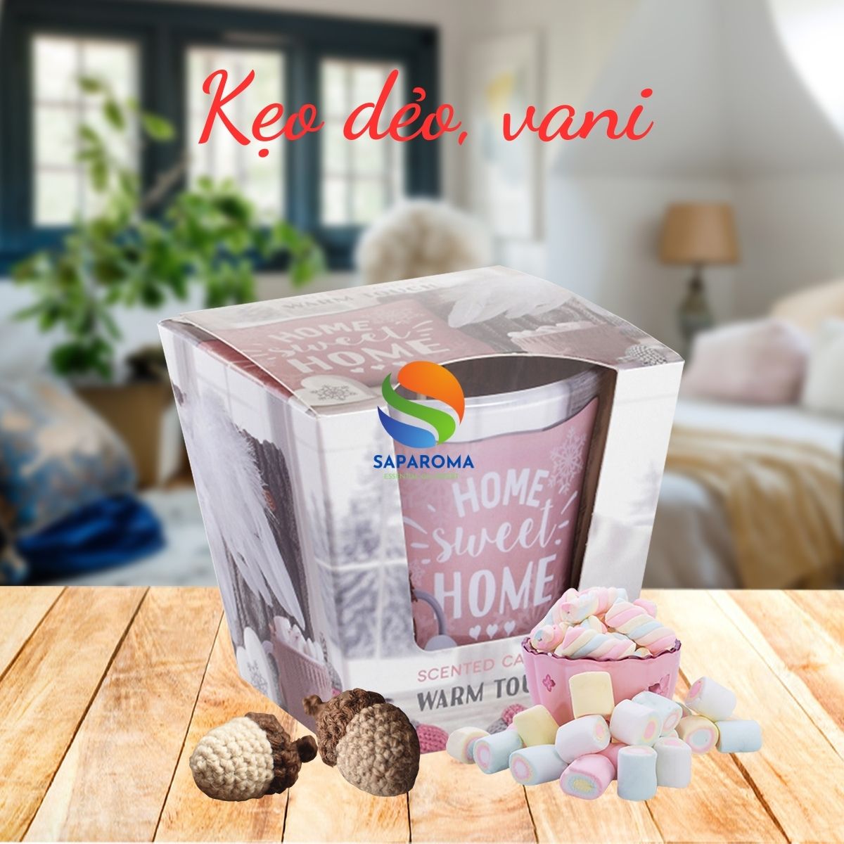 Ly nến thơm tinh dầu Bartek Home Sweet Home 115g QT06457 - hương thông, len, nến trang trí, thơm phòng, thư giãn, hỗ trợ khử mùi (giao mẫu ngẫu nhiên)