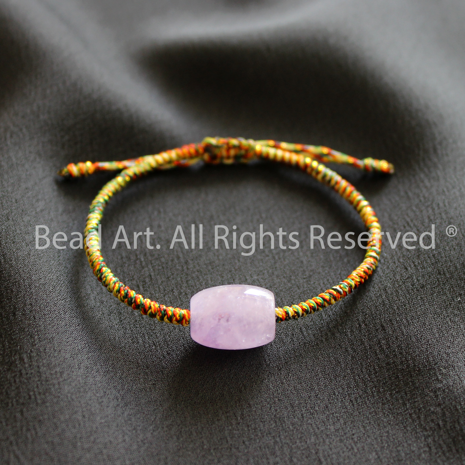 Vòng Tay Dây Ngũ Sắc Đá Thạch Anh Tím, Amethyst Quartz Loại AAA, Vòng Tay Phong Thuỷ, Chuỗi Hạt, Mệnh Hoả, Thổ - Bead Art