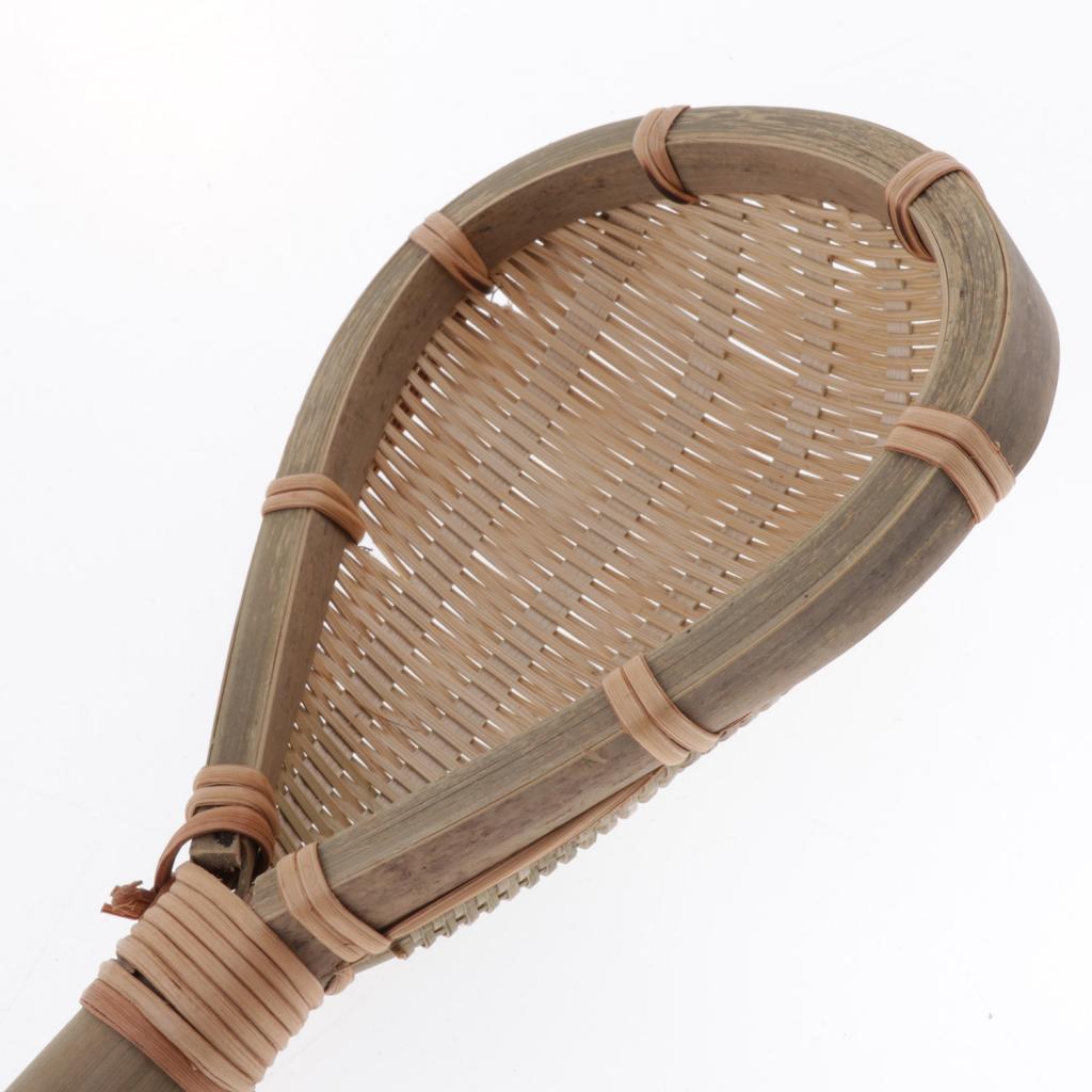 Handmade Bamboo Food Mesh Strainer Woven Rice Strainer Colander Spoon