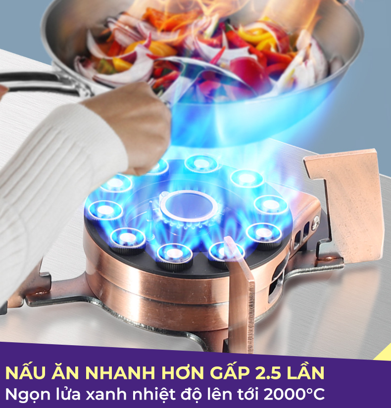 Bếp Đôi GZ599 Thiết Kế Lật Đầu Đốt Vệ Sinh Dễ Dàng, Tích Hợp Chế Độ Hẹn Giờ, Bếp Ga Có 10 Đầu Đốt Mạ Đồng