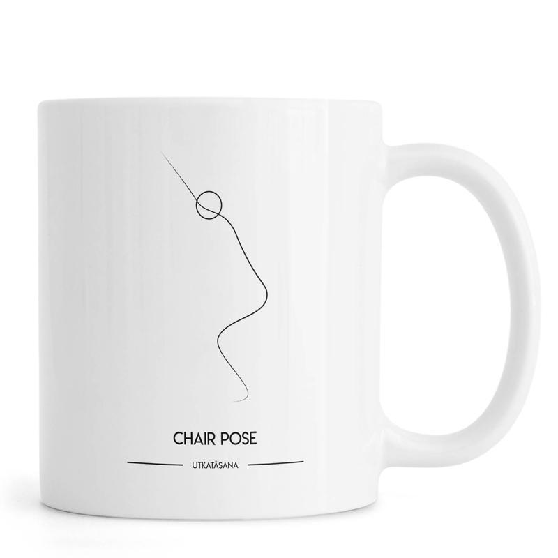 Ly Cốc Sứ Cao Cấp hình Yoga Cards - Chair Pose