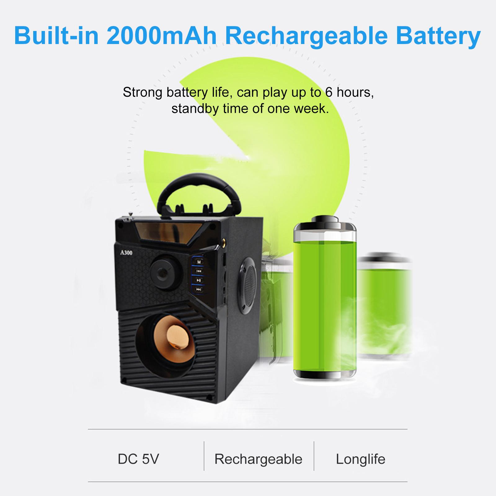A300 Wireless Speaker 10W BT4.0 Home Theater Soundbar Stereo Radio Music Player 2000mAh Battery Support TF/USB/AUX