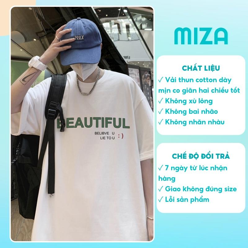 Áo thun nam nữ unisex tay lỡ sweater phông form rộng teen cổ tròn oversize cotton giá rẻ basic đen trắng tee BEAUTIFUL