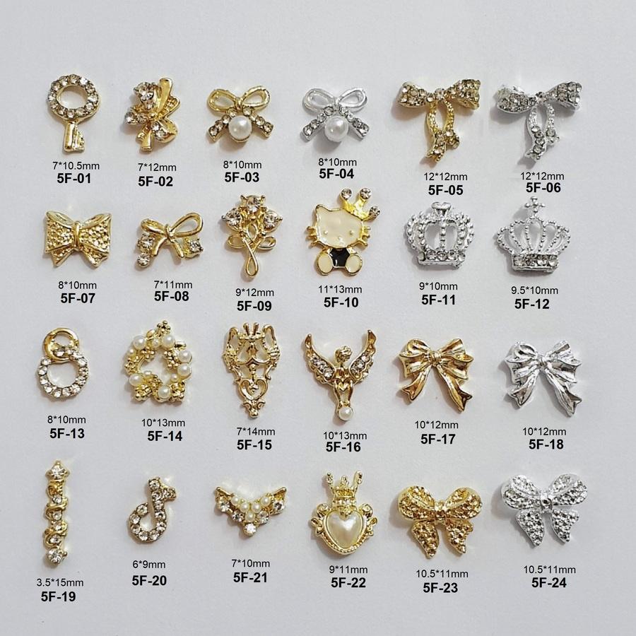 Charm Đá Kim Loại Cao Cấp Đính Móng 5F