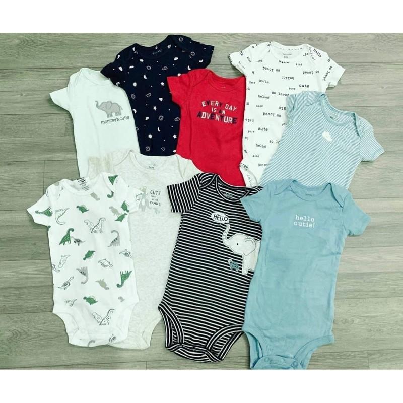 Set 5 bộ body chip cộc tay️ Bộ liền quần cotton xuất dư cho bé