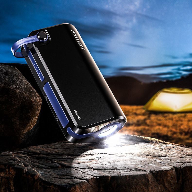 Sạc dự phòng tích hợp đèn pin - PISEN Outdoor Flashlight 5000mAh - Hàng chính hãng