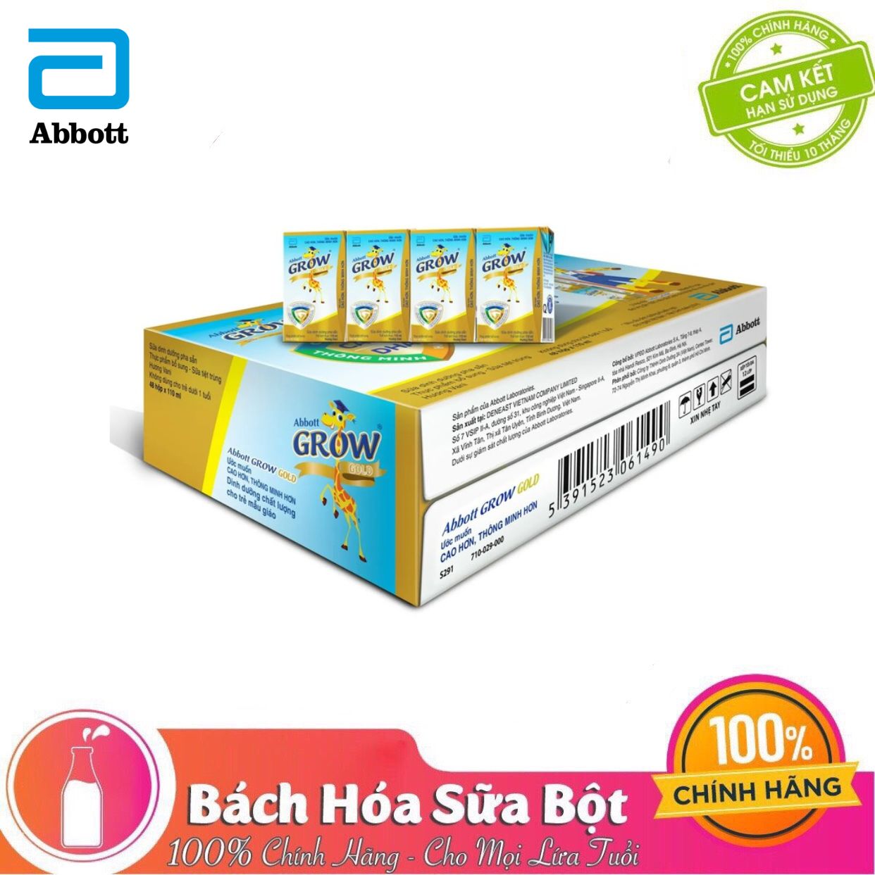 Thùng 48 Hộp Sữa Nước Abbott Grow Gold 110ml