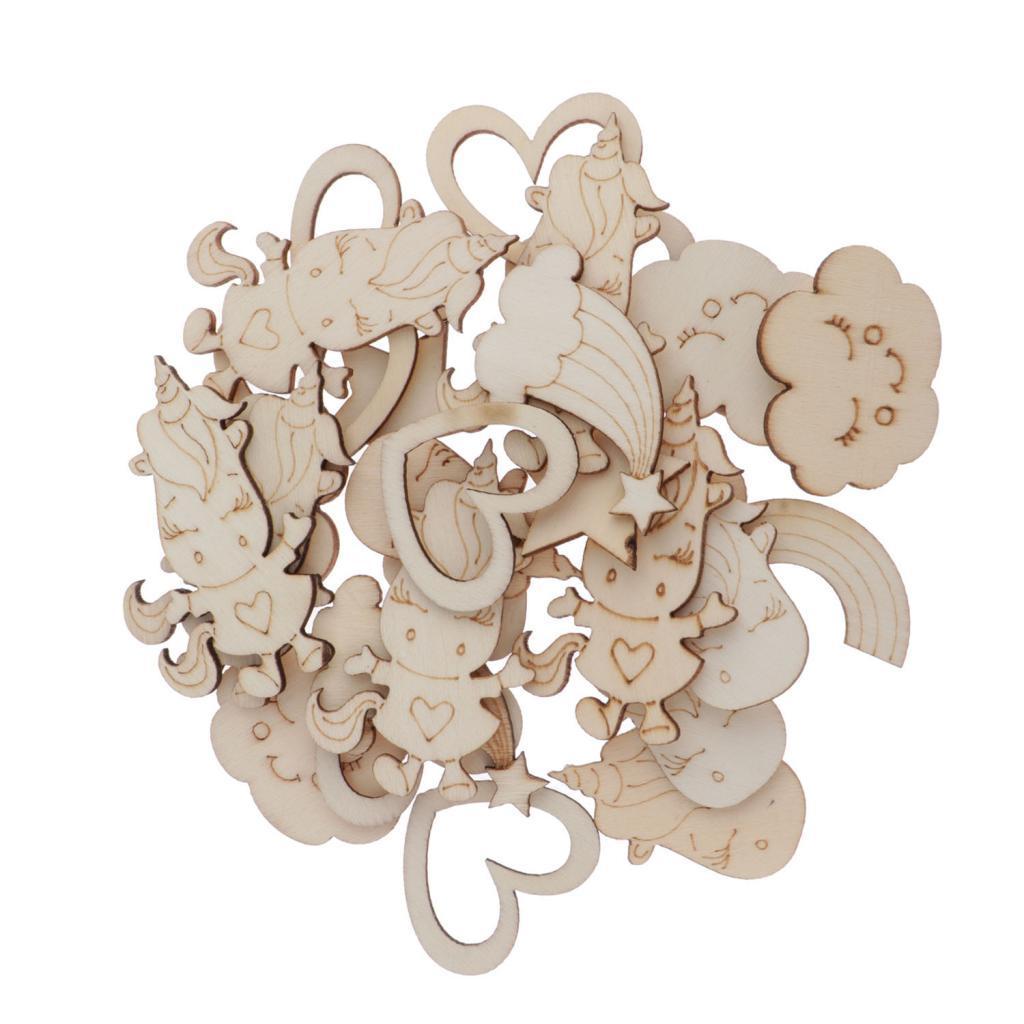 30x Bulk Wooden Shapes Blank Wood Hearts Art Craft Card Making