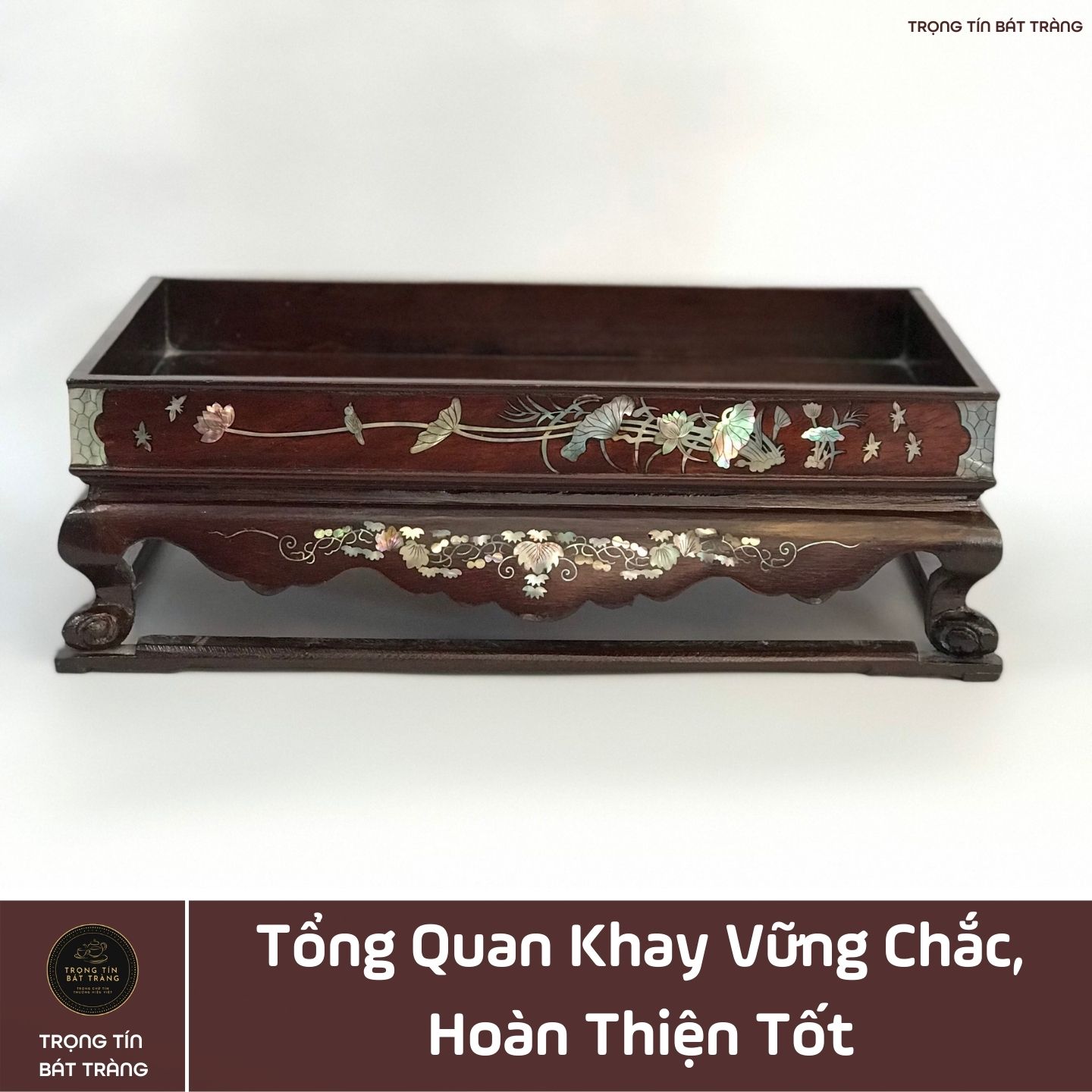 Khay Trà Gỗ Hương Hình Chữ Nhật  Kích Thước 35*20*11 cm KT 85