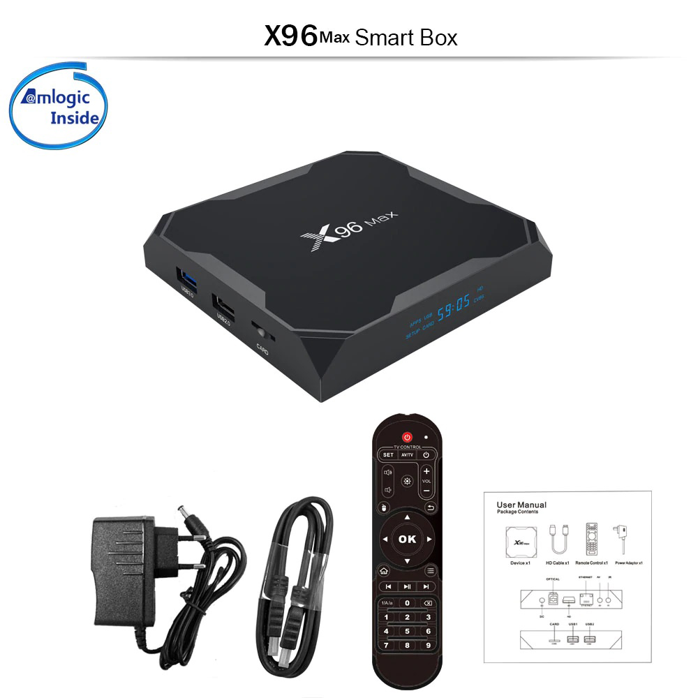 Android Tivi Box Enybox X96Max - Ram 4GB, Rom ATV, Android 8.1 - Hàng Chính Hãng