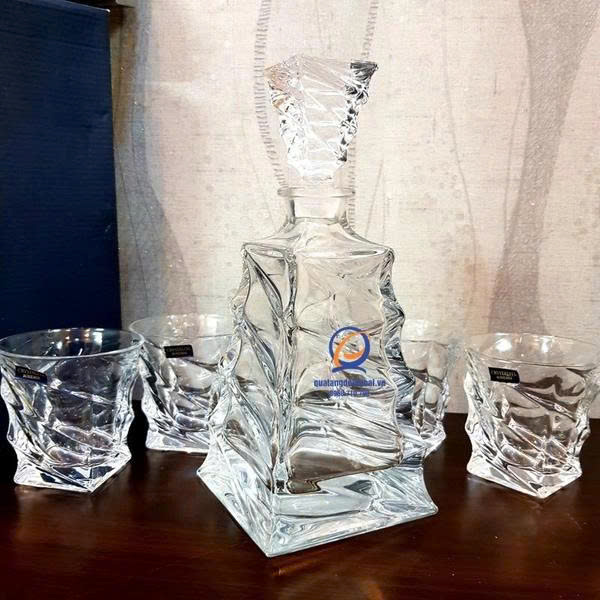 Bộ Bình Rượu Whisky Pha Lê Tiệp Crystal Bohemia Casablanca Nhập Séc hàng chính hãng